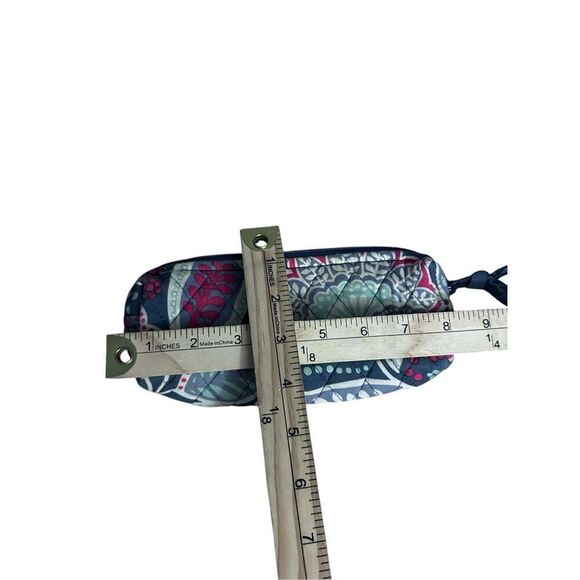 Vintage Vera Bradley Makeup Travel Bag Plastic Lining Gray-orange-green with zip - Picture 5 of 5